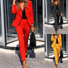 Winter Women Set Notched Full Sleeve Blazers Pencil Pants Suit Office Lady Two Piece Set Tracksuits Casual Outfits