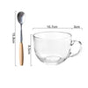 480ml Glass Cup Coffee Mugs With Handle & Spoon Tableware Creative Gifts