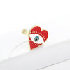 2019 New Adjustable Gold Red Heart Evil Eye Fashion Rings
