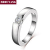 ZHOUYANG 4.5mm Hearts and Arrows Cubic Zirconia Wedding Ring