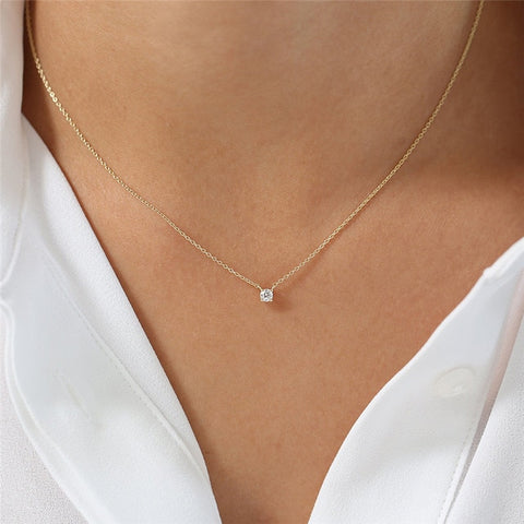CANNER 925 Sterling Silver Necklace Women Cubic Zirconia Necklace