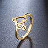 CACANA Music Note Heart of Treble and Bass Fashion For Women Gold Ring