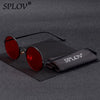 Retro Punk Style Round Metal Frame Colorful Lens Sun Glasses