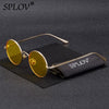 Retro Punk Style Round Metal Frame Colorful Lens Sun Glasses
