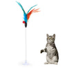 1pc Cat Toy Stick Feather Wand With Bell Mouse Cage Toys