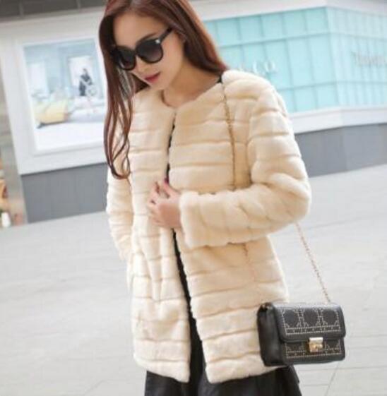 Faux Fur winter coat imitation long sections