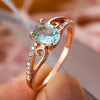 Fashion Crystal Rose Gold Classical Cubic Wedding Rings For Women