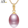 Pure 18K Yellow Gold Necklace Pendant Natural Freshwater Pearl