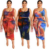 Two-piece Suit Tie-dye Casual Long Skirt
