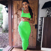 crop tank tops long pencil skirt fitness skinny outfit suit two piece 2pc sets