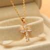 Trendy Female White Crystal Pendant Necklace