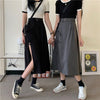 Long Skirt Solid Simple All Match High Waist Skirt Korean Fashion