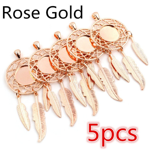 High Quality Rhodium Gold ColorTree Leaf Feather Wings Fame