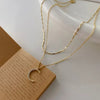 High Quality Korean 14k Gold Plated Fine Jewelry Women Fairy Double Chains Necklaces