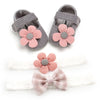 Floral Toddlers Walkers+Headband 0-18M