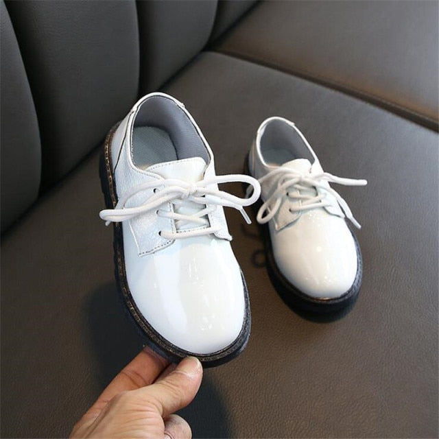 Leather Casual Loafers Baby/Toddler/Little Kid Black White Flats