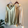 Silk Shirt Vintage Blouse Women Sheer Top