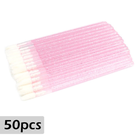 50 Pcs Disposable Lip Brush Wands Applicators Cleaner Makeups Tools Cosmetic