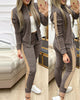 Tracksuit Zipper Top And Pants Casual Sport Suit Winter 2 Piece Woman Set