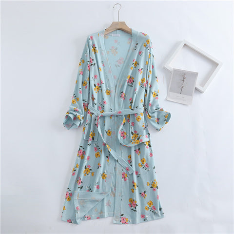 Waffle Kimono Bride Bathrobe and Night Gown Robe for Women