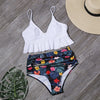 Floral Ruffled Swimsuit Two Piece Set