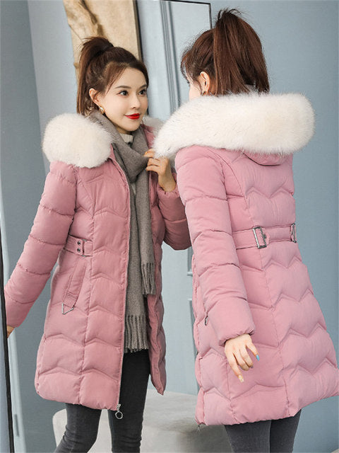 Korean Version Mid-length Jacket Hooded Thickened Warm Jackets