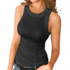 Cotton O-neck Solid Color Sweet Tank Top for Women Street Wear
