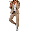 Blazer Coat Drawstring Pants Suit Long Sleeve