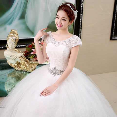 White Romantic Wedding Gown Fashionable Bride Wedding Dress