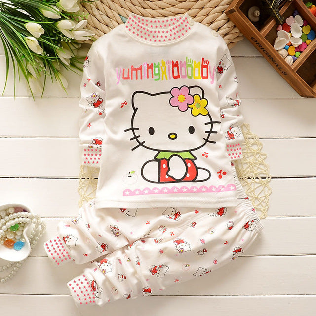 Hello KITTY baby clothes girls clothes set Kids clothing set