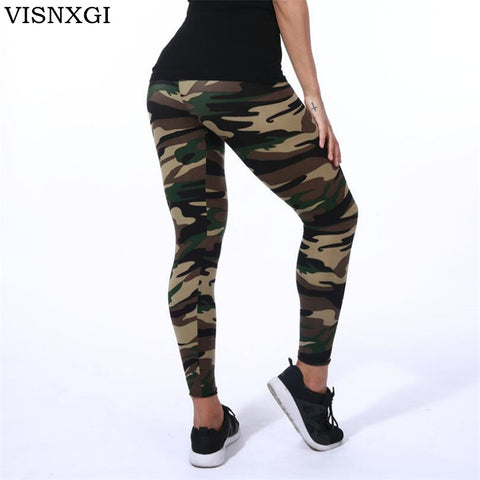 VISNXGI High Quality Women Leggings High Elastic Skinny Camouflage Legging Spring Summer Slimming Women Leisure Jegging Pants