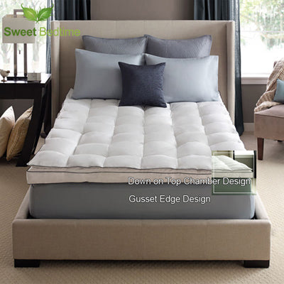 luxury bed mattress topper Down on Top Featherbeds 550++ white duck down feather tatami mats twin king queen mattress pads cover