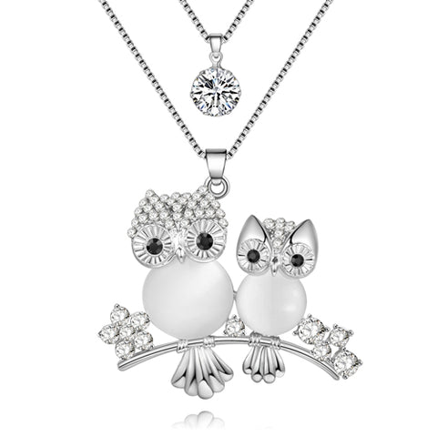 Maxi Crystal Owl Statement Chain Choker Jewelry