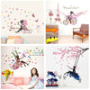 Butterfly Flower Fairy Wall Stickers for Kids Rooms Bedroom Decor Diy Cartoon Wall Decals Mural Art PVC Posters Children's Gift