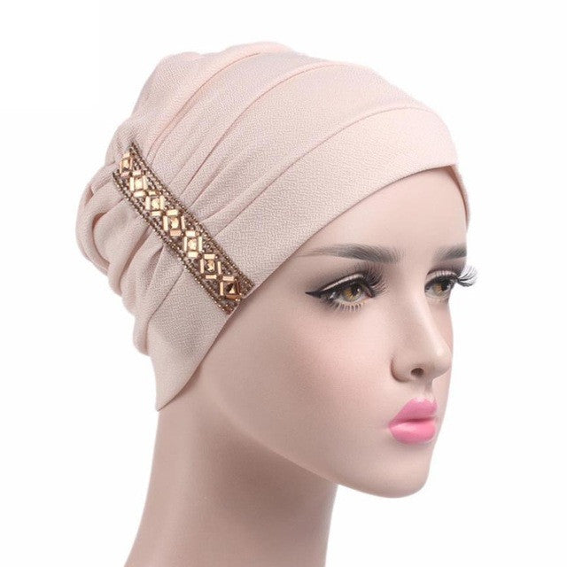 2017 New Arrival Sequins Women Cancer Chemo Hat Beanie Scarf Turban Head Wrap Cap gorro feminino bonnet