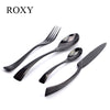 4Pcs/Set Black Cutlery Set Stainless Steel Western Food Tableware Sets