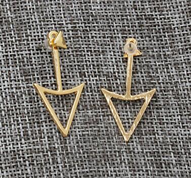 New fashion Gold Silver Color triangle Triangle Stud Earrings For Women