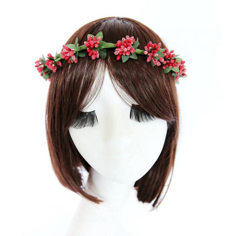 Fashion Floral Headband Hair Aaccessories Mori Women Girls Photo Portrait Tool Fruit Wreath Hair Ornaments Jewelry Headwear