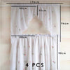 4PCS/Lot Roman Curtain Floral Printing Sheer Window Valance Coffee Half-curtain Home Drapes Panel For the Kitchen Living Room