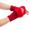 Feitong Winter Gloves Women Girl Warm Winter Faux Rabbit Fur Knitted Wrist Fingerless Gloves Mittens Cold-weather street wear#3