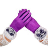 FEITONG Women's Winter Rabbit Fur Gloves Women Velvet Warm Glove Soft Wrist Thick Mitten Driving Full Finger Tactical Gloves#3