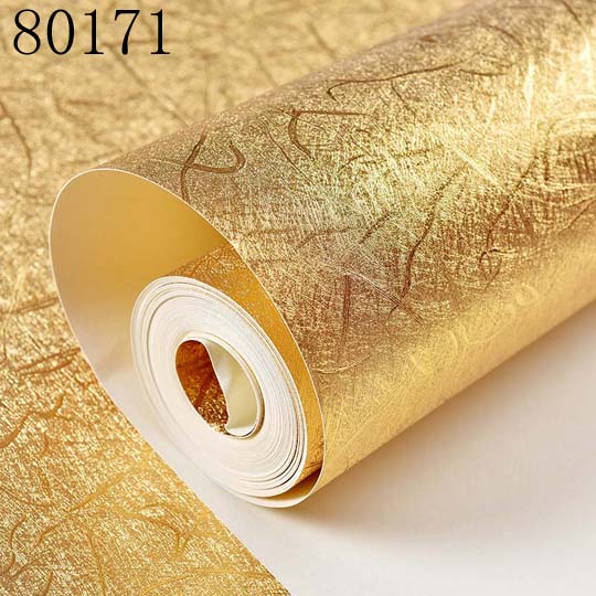High Quality Plaid Textured Striped Gold Foil Wallpaper