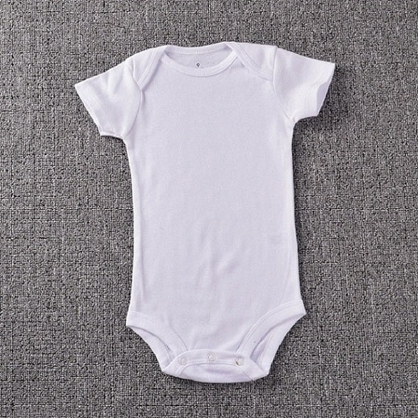 White Short Sleeve Cotton Rompers Summer Clothing For Newborn