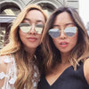 Twin-Beams Classic Women Metal Frame Mirror Sunglasses