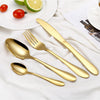 4Pcs/Set Colorful Flatware Stainless Steel Tableware Steak Knife Fork Spoon Dinner Western Food HQ Rainbow Cutlery Set