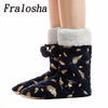 FRALOSHA DropShipping Women's Boots Cotton shoes Winter Warm Home Cotton-padded Shoes Winter Soft bottom Indoor Plush Boots