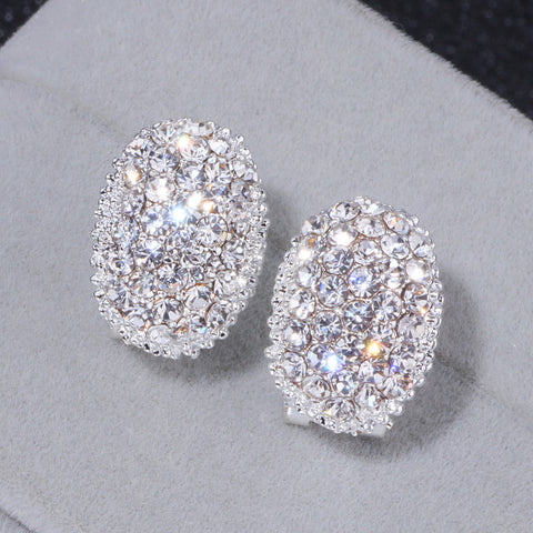 Classic Design Romantic Jewelry 2018 Silver Color AAA Cubic Zirconia Stone Stud Earrings For Women Elegant Wedding Jewelry WX023