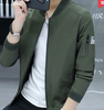 2018 autumn men's pure color jacket youth trend leisure collar collar jacket