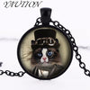 Alice Wonderland Cheshire Cat Little Kitten Steampunk Necklace Pendant