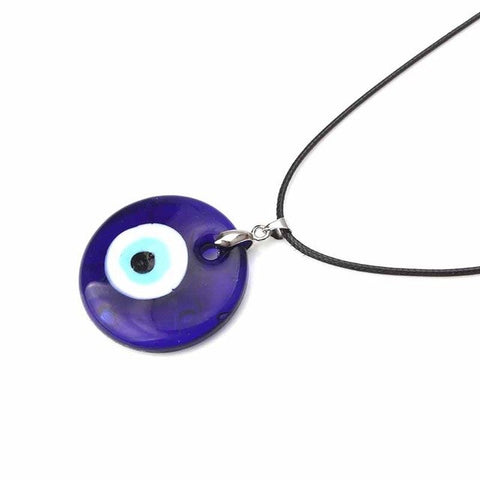 blue glass evil eye charms necklace pendants